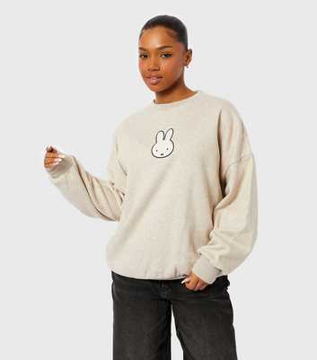 Skinnydip Beige Miffy Embroidered Jersey Sweatshirt