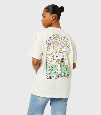 Skinnydip Cream Snoopy Print Jersey T-Shirt