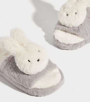 Skinnydip Grey Miffy Open Toe Slippers New Look