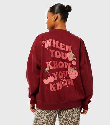 Skinnydip Burgundy When You Know Jersey Sweatshirt