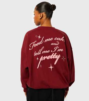 Skinnydip Burgundy Feed Me Cake Jersey Sweatshirt