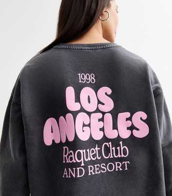 Dark Grey Los Angeles Slogan Jersey Sweatshirt