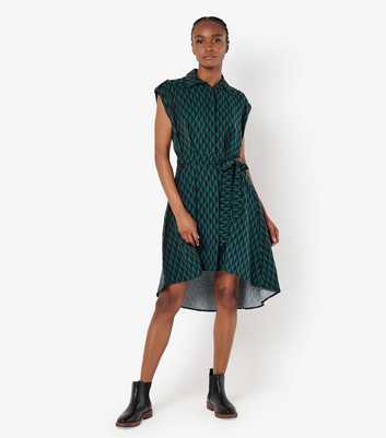 Apricot Green Utility High Low Hem Dress