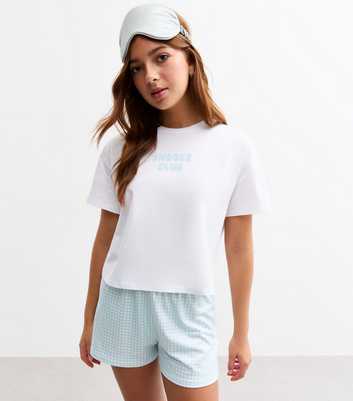 Girls White Shorts and T-Shirt Pyjamas