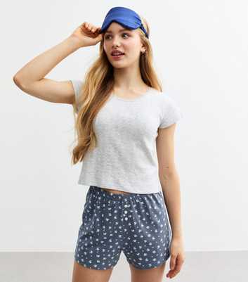 Girls Floral Print Top And Shorts Pyjama Set