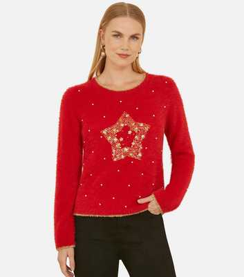 Mela Red Christmas Star Jumper 