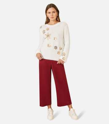 Mela Off White Snowflake Jumper