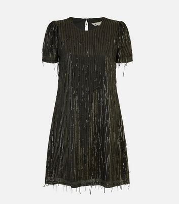 Mela Black Sequin Tunic Dress New Look