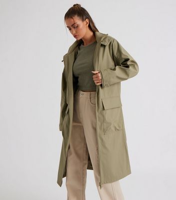 Green hooded raincoat best sale