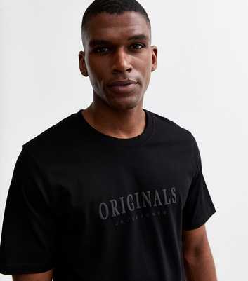 Jack & Jones Black Slim Branded Jersey T-Shirt