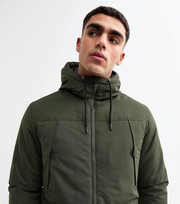 Jack Jones Dark Green Hooded Parka New Look