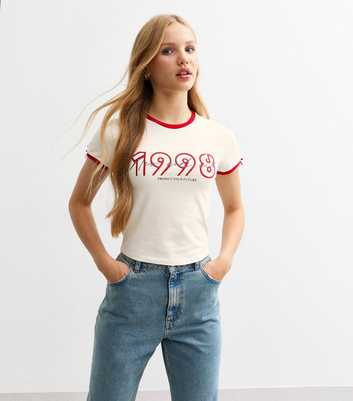 Girls White 1998 Print Jersey T-Shirt