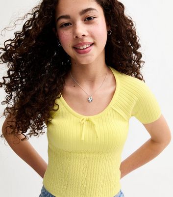 new look yellow crop top