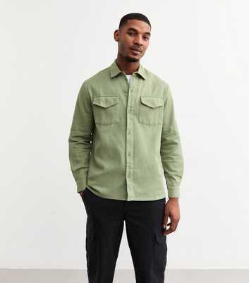 Olive Regular Twill Overshirt