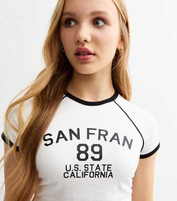 Girls White San Fran Print Jersey T-Shirt