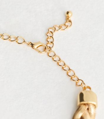 Gold Tone Plaited Statement Necklace New Look