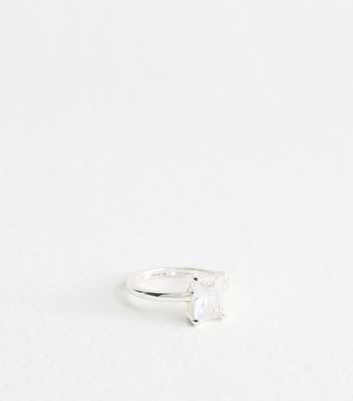 Silver Tone Cubic Zirconia Ring 