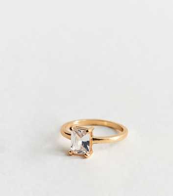 Gold Tone Cubic Zirconia Ring 