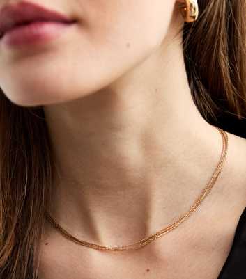 Gold Tone Layered Look Necklace