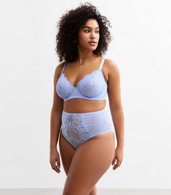 Curves Blue Lace Non Padded Bra