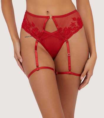 Wolf & Whistle Red Sarina Suspender Briefs