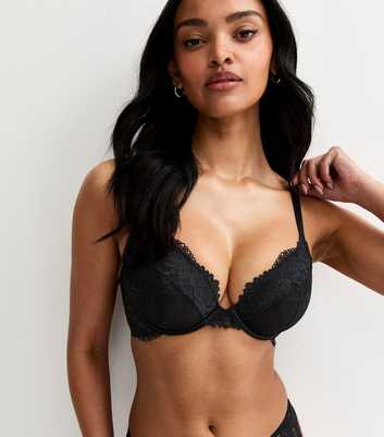 Black DD+ Lace Non Padded Bra