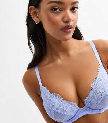 Blue DD+ Lace Non Padded T-Shirt Bra