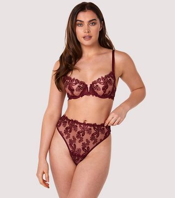 Wolf & Whistle Burgundy Eva High Waist Thong New Look