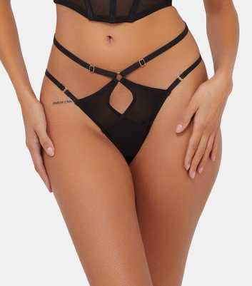 Wolf & Whistle Kali Black Double Strap Thong 