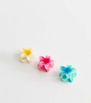 Pack Of 3 Multicoloured Flower Hair Clips