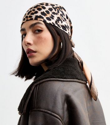 Sourcing Map Women's Small Square Scarf - 50x50cm, Leopard, Floral, Polka Dot Prints