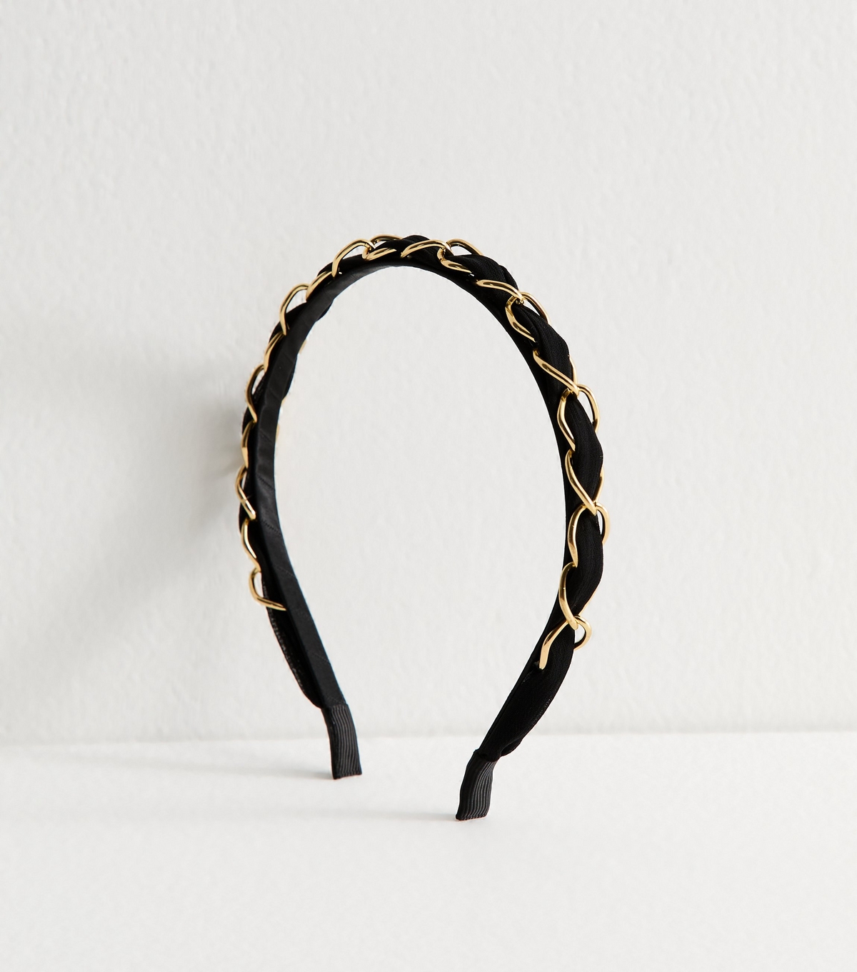 Black Chain Trim Headband New Look