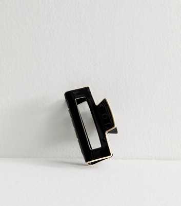 Black Contrast Trim Rectangular Hair Clip