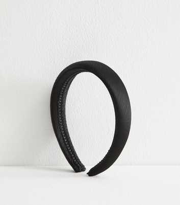 Black Satin Padded Headband