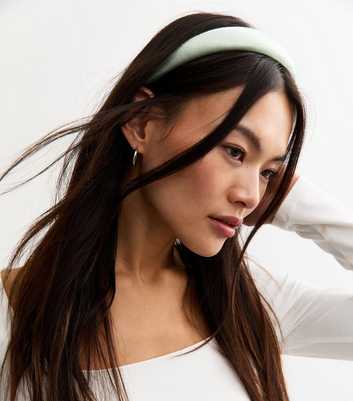 Light Green Satin Padded Headband