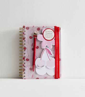 Pink Cherry Print Sticky Note Set