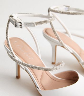 Bridal Shoes New Look White Strappy Heels White Faux Leather