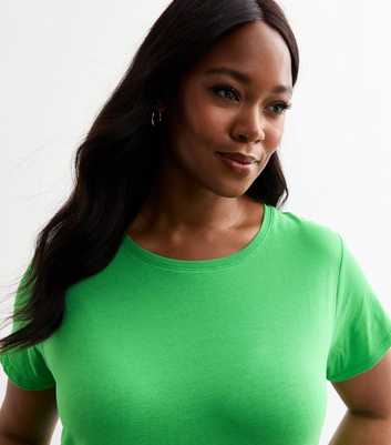 Curves Green Jersey Crew Neck T-Shirt