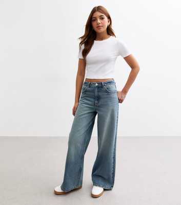 Girls Blue Margot Super Wide Leg Jeans