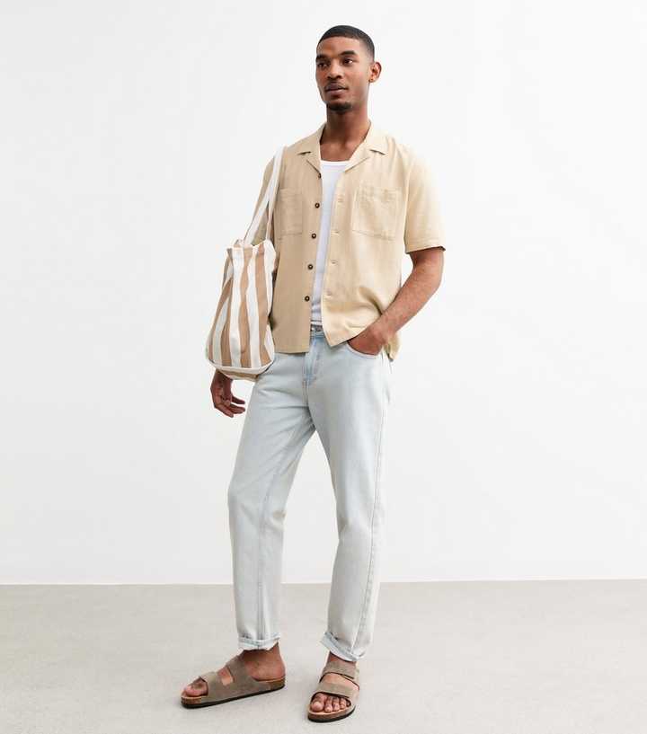 Stone Relaxed Linen Blend Shirt