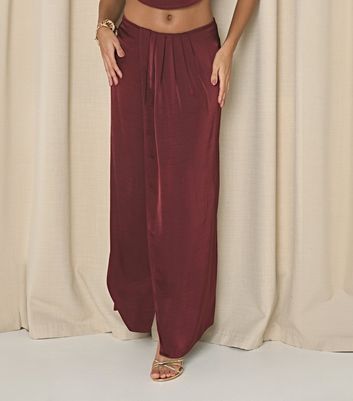 Pleated red wrap skirt hotsell