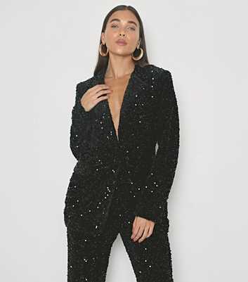 WKNDGIRL Black Sequin Blazer