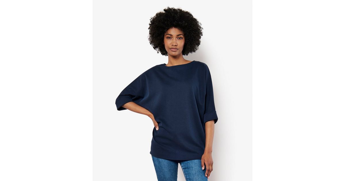 Sorronda Navy Bamboo Batwing Top