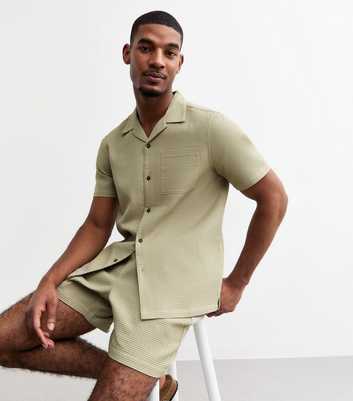 Light Brown Regular Waffle Texture Shirt