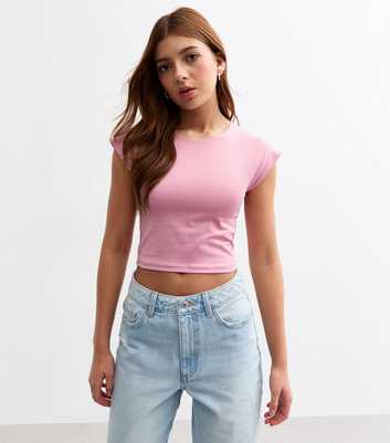 Girls Pink Cropped Top