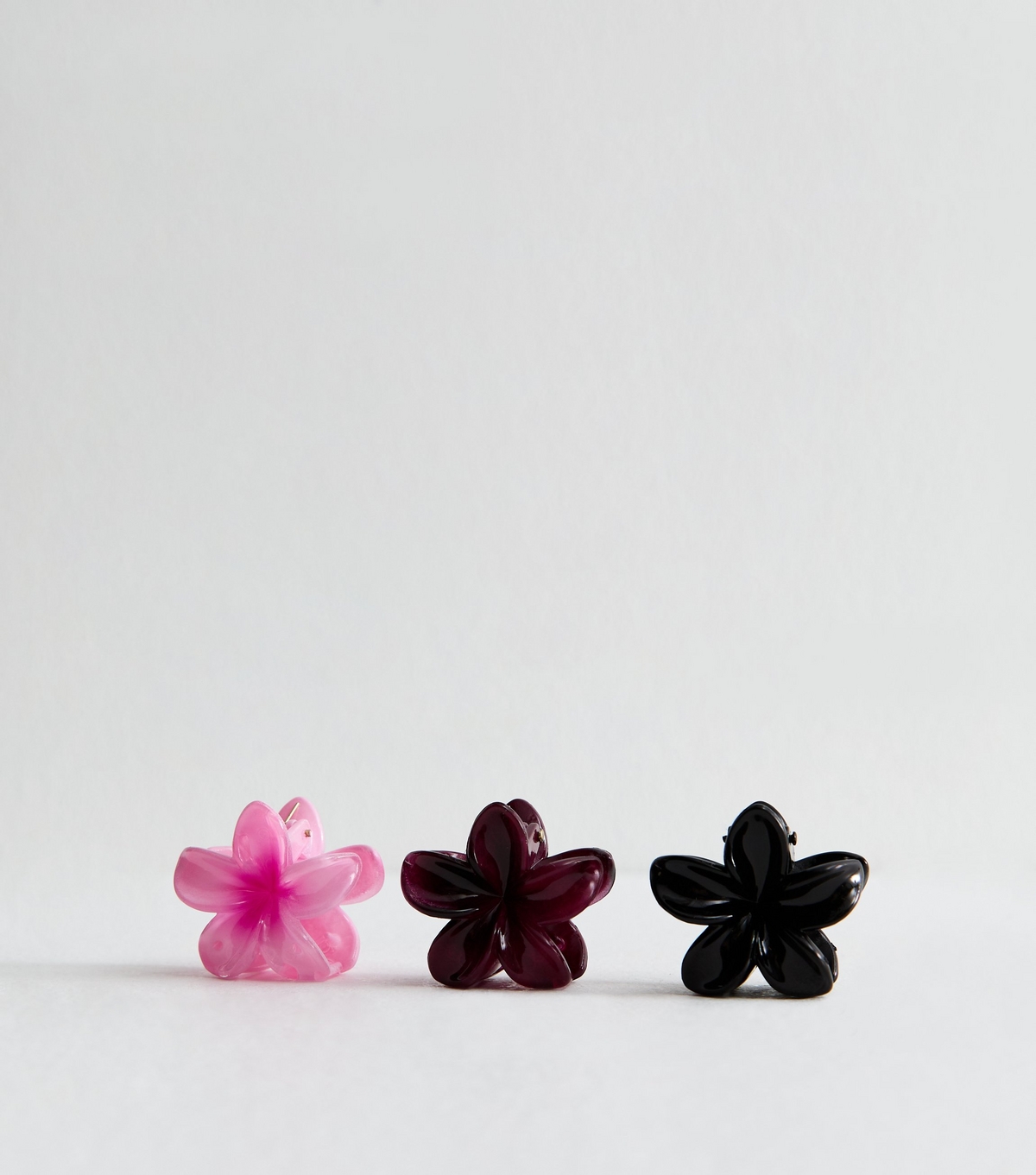 Pack of 3 Black Mini Tropical Flower Hair Clips New Look