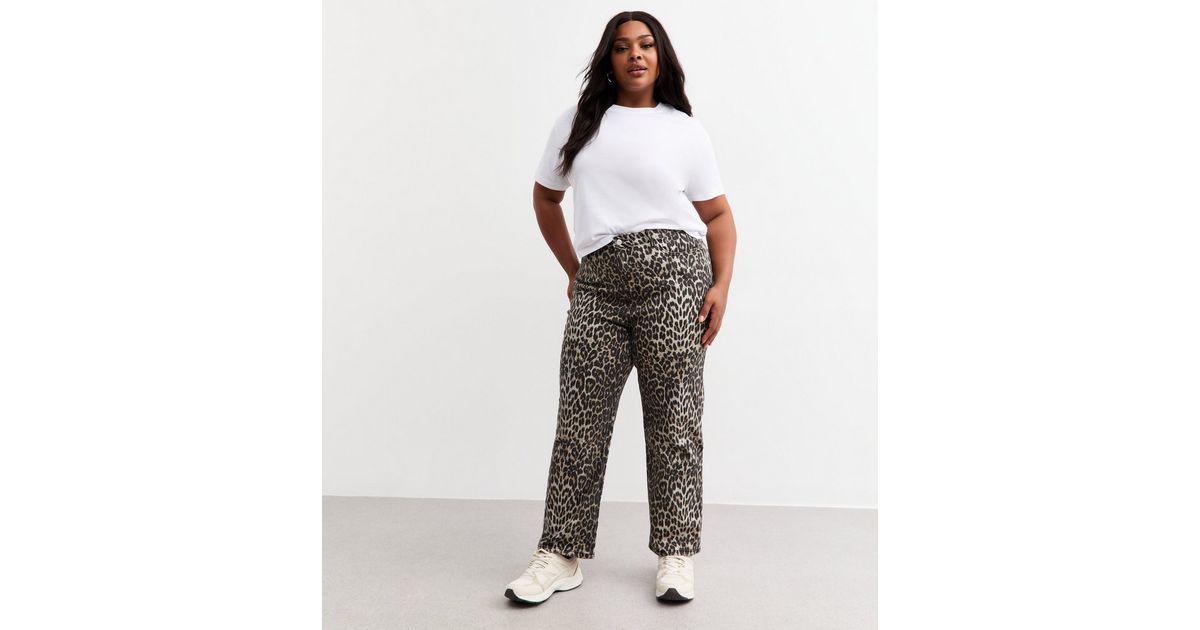 Iconic Leopard Straight Jeans
