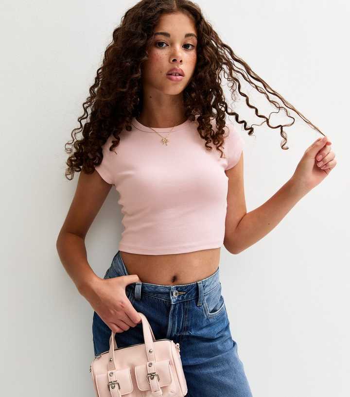 Girls Pink Short Sleeve Baby Tee Top