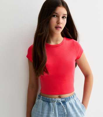Girls Bright Orange Short Sleeve Top