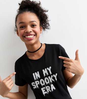 Girls Black In My Spooky Era Jersey T-Shirt